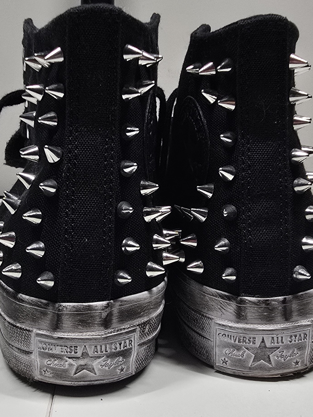 Spiked Converse Chuck Taylor High Tops – Women’s Size 9